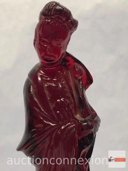 Statue - Lg. red resin Asian statue