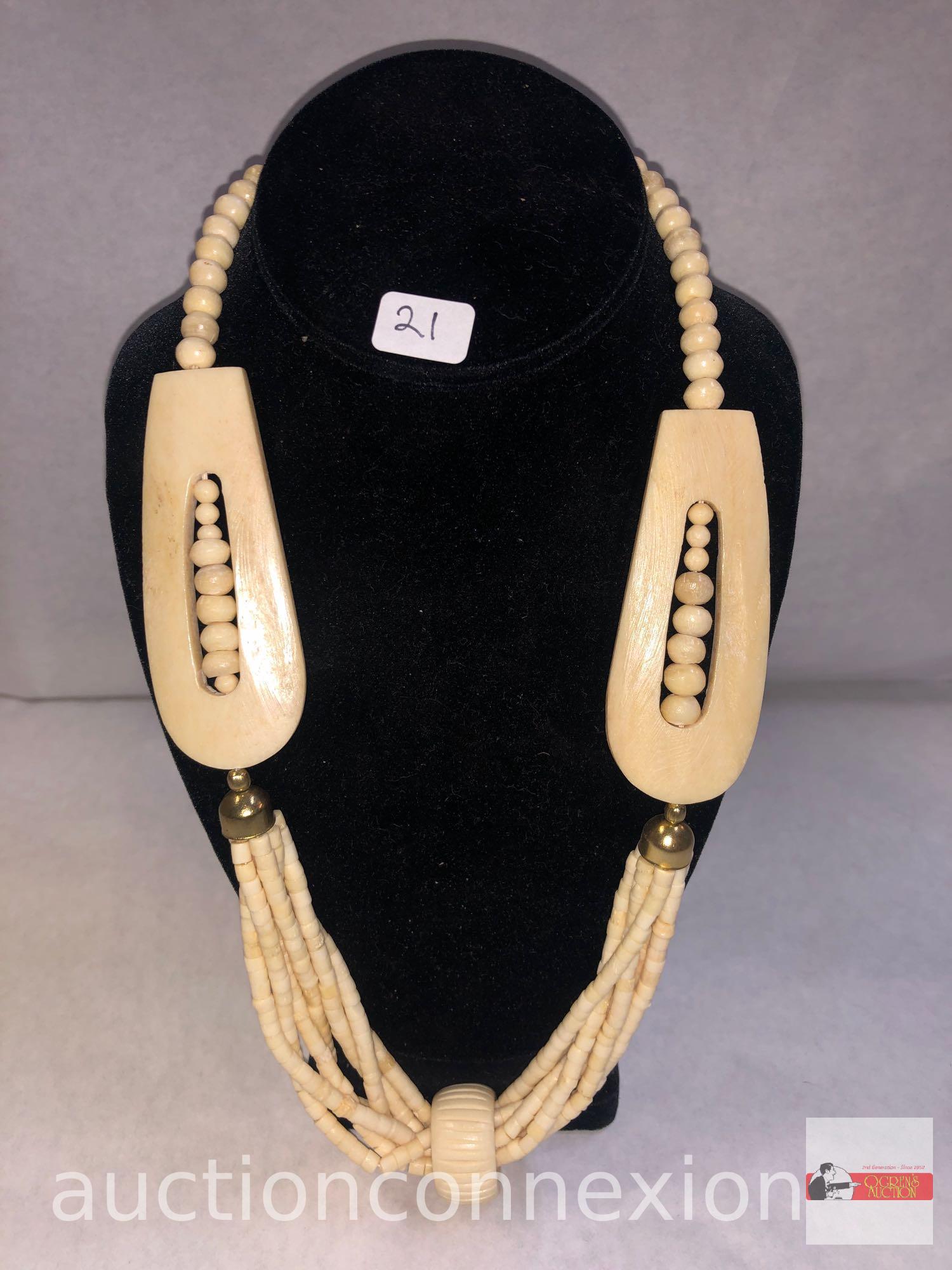 Jewelry - Necklace, lg. bone carved