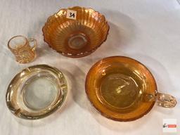 Carnival Glass - 4 Marigold