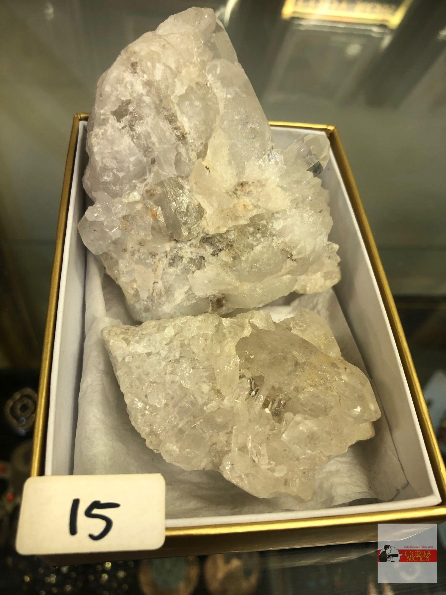 Quartz Crystal - 2 - Clusters, 3.25"x3 & 2.5"x2"