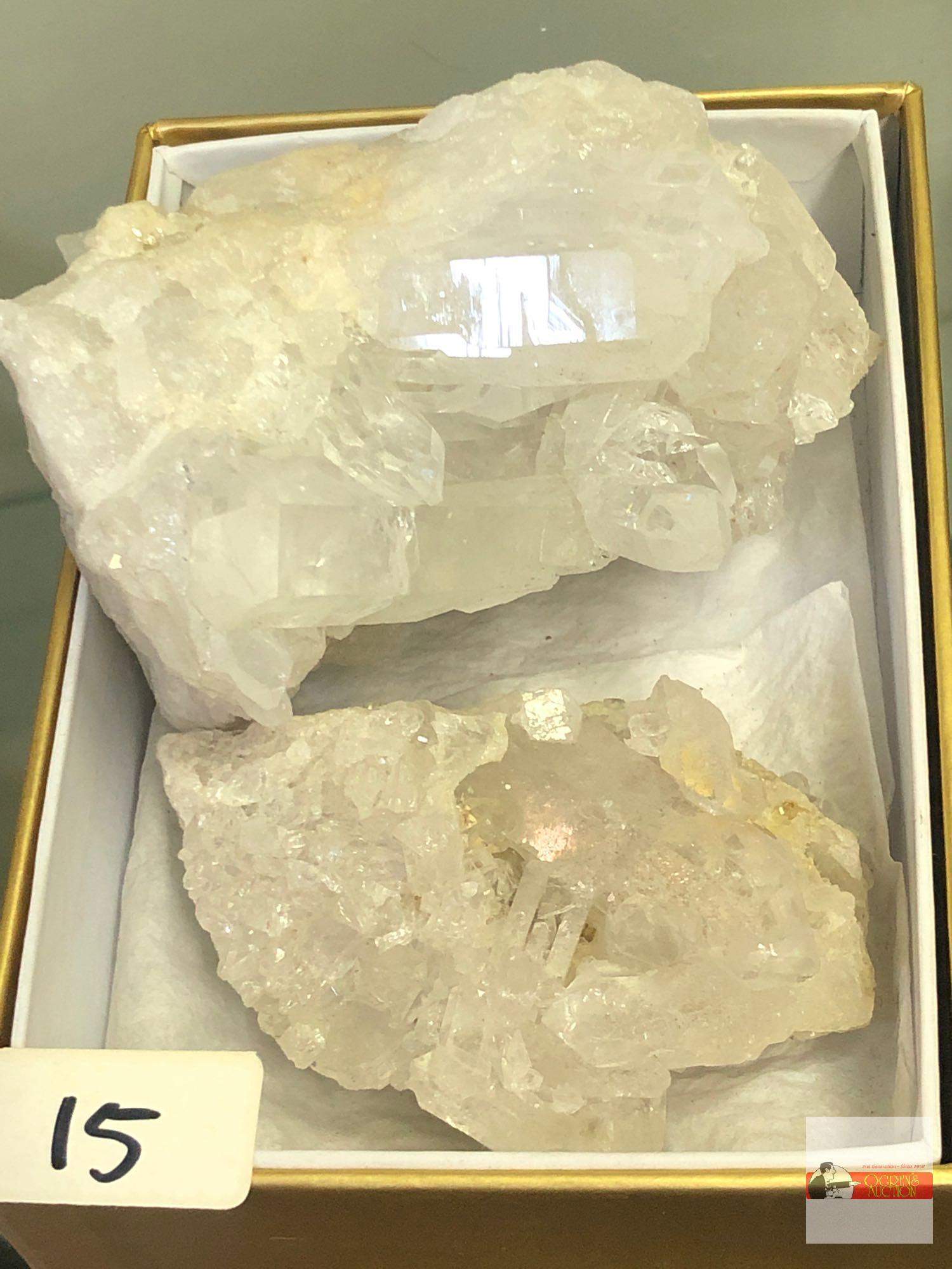 Quartz Crystal - 2 - Clusters, 3.25"x3 & 2.5"x2"