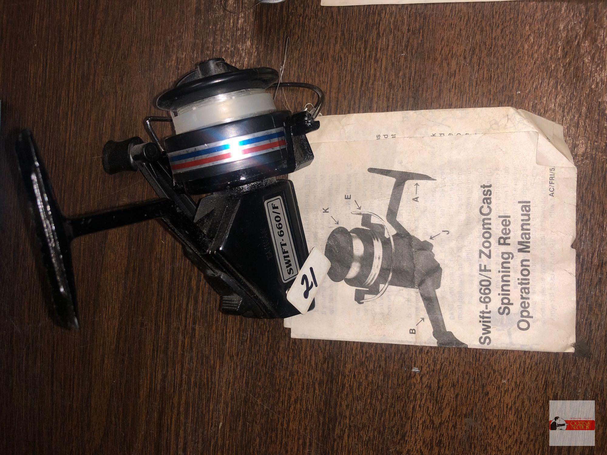 Fishing - 3 Reels - Daiwa spincasting Reel Silvercast 208RL, Swift 660F Zoom Cast reel, Ocean City