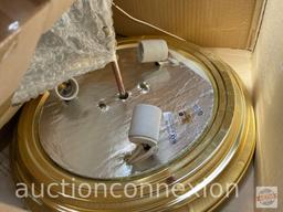 Lighting - New in box, Nuvo ceiling mount 3 bulb, alabaster glass dome shade with polished brass
