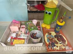 Kids items - Avon raccoon brush, Snoopy comb set, My Melody scratch paper set, stickers, Scooby Doo
