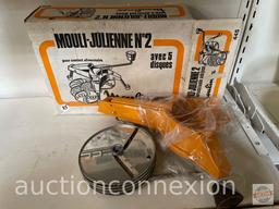 Mouli-Julienne #2 with 5 discs, new old stock in original box