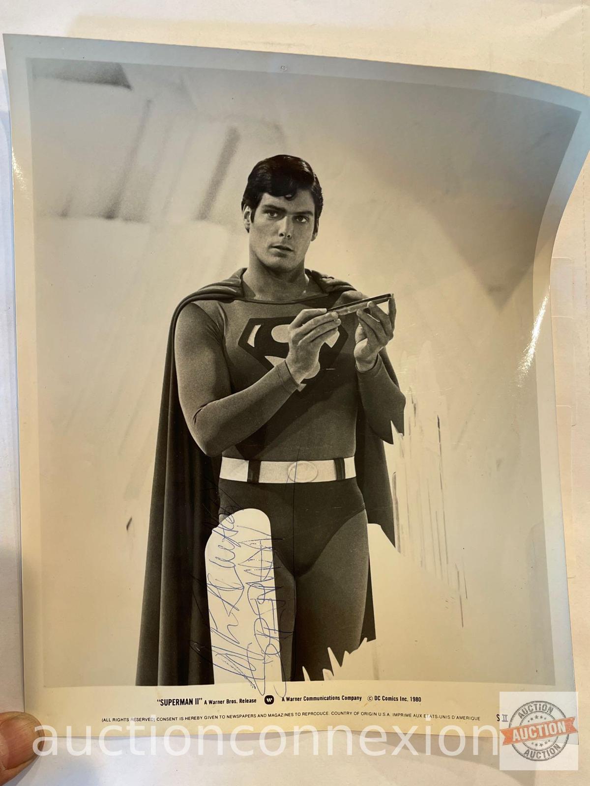 Ephemera - Signed photograph, Superman II, Christopher Reeves, 8.5x11 promotional glossy, DC Comics,