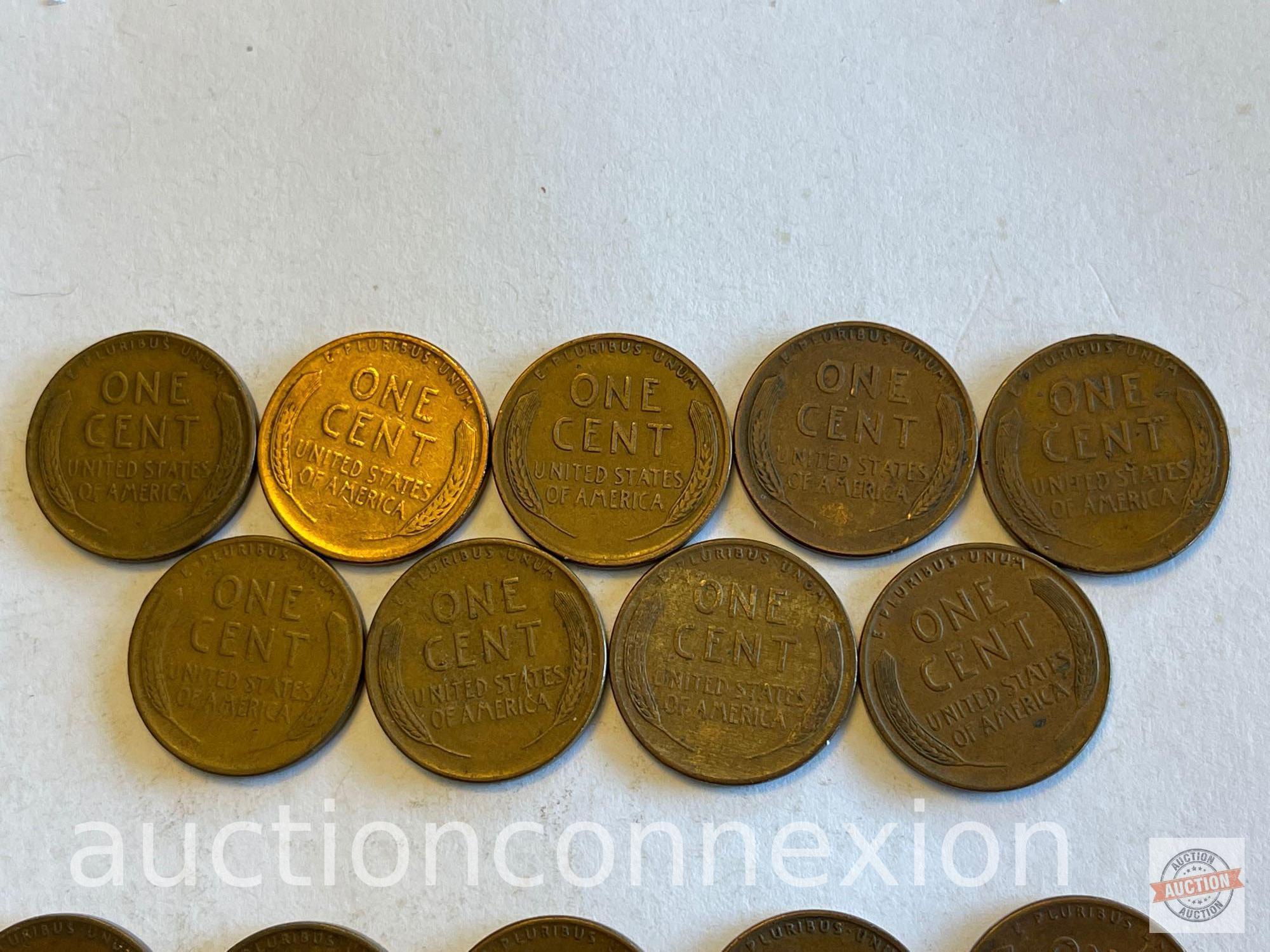 Coins - 21 Wheat Pennies - 5-1940, 10-1941, 6-1942