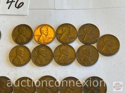 Coins - 21 Wheat Pennies - 5-1940, 10-1941, 6-1942