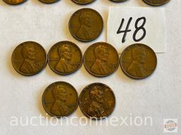 Coins - 17 Wheat Pennies - 10-1946, 1947, 4-1948, 2-1949