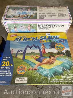 Toys - Slip'N'Slide color wave in box and 6' Snapset pool in box
