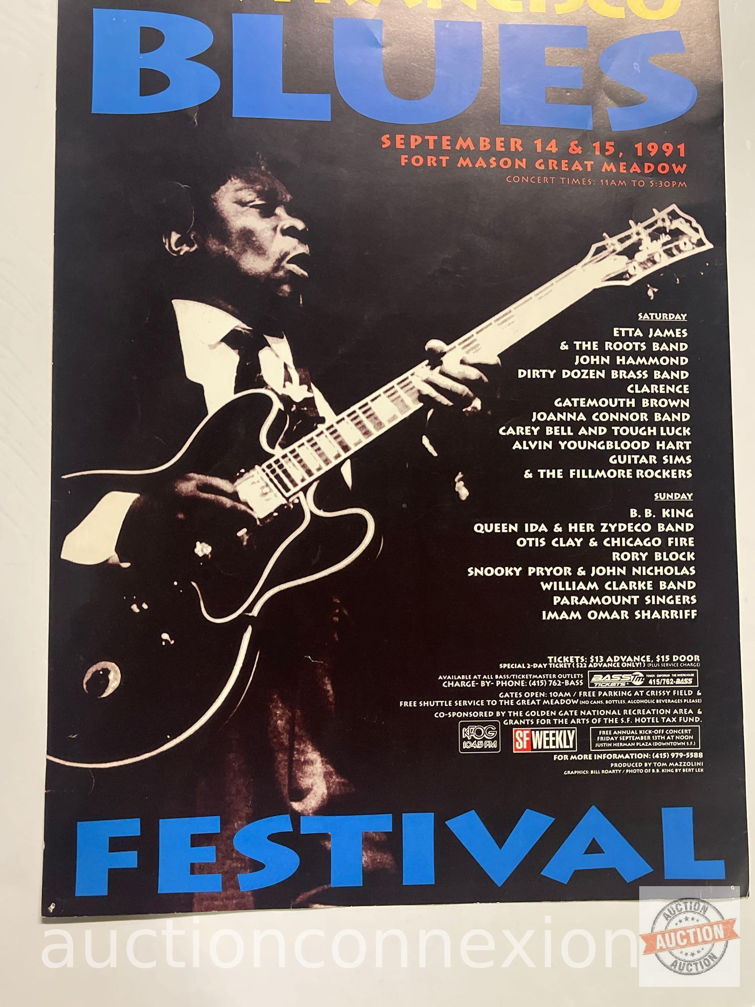 Poster - Seagram's Gin 19th annual SF Blues Festival, Sept. 14-14, 1991, 13"wx19.5"h