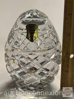 Lead Crystal Genuine hand cut Egg, Poland, 4.5"h