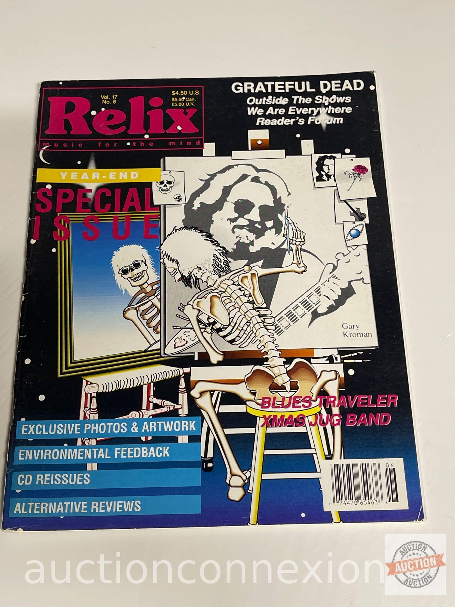 Ephemera - 4 Relix Magazines, Vol. 17#3, Vol. 17#6, Vol. 18#5 Grateful Dead & Vol. 20#2 Jerry Garcia
