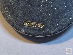 Scrimshaw - 2 - Resin oval pendant "Peterbuilt" by Barlow w/ fly fishing scene 1.75" and bone carv