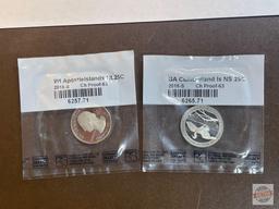 Coins - 2 silver proof state quarters in pkgs., 2018-S Apostle Islands WI NL 25C & Cumberland Island