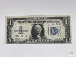 Currency - 1934 US $1 Blue seal silver certificate, Funny back, off set print error
