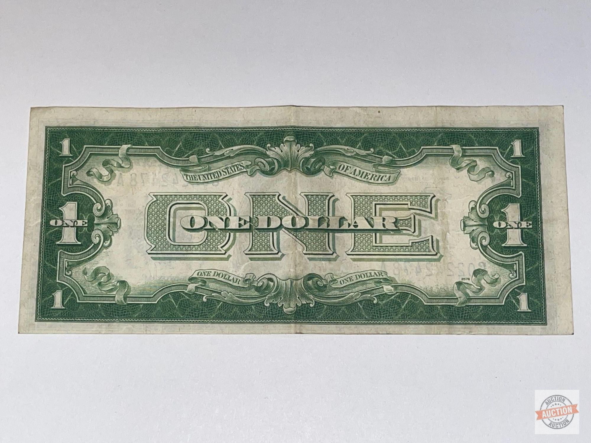 Currency - 1934 US $1 Blue seal silver certificate, Funny back, off set print error
