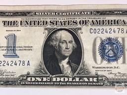 Currency - 1934 US $1 Blue seal silver certificate, Funny back, off set print error