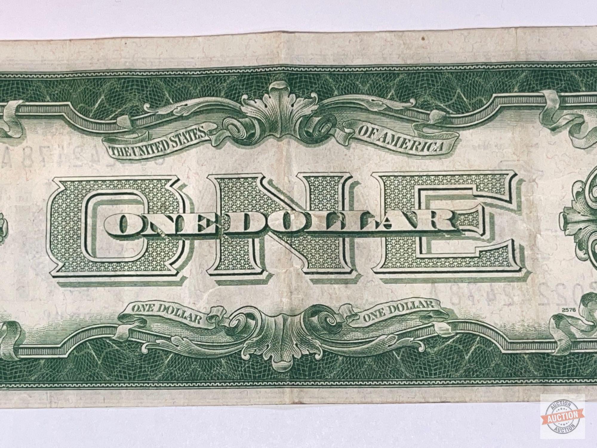 Currency - 1934 US $1 Blue seal silver certificate, Funny back, off set print error