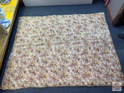Quilt, floral motif, machine sewn with hand stitched border