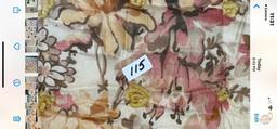 Quilt, floral motif, machine sewn with hand stitched border