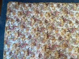 Quilt, floral motif, machine sewn with hand stitched border
