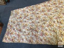 Quilt, floral motif, machine sewn with hand stitched border