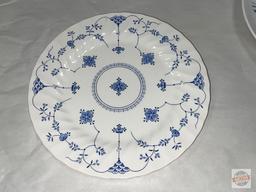 Dish ware - 3 vintage plates, Blue/white, 2 Genuine hand engraving, Countrypride Enoch Wedgwood 10"w