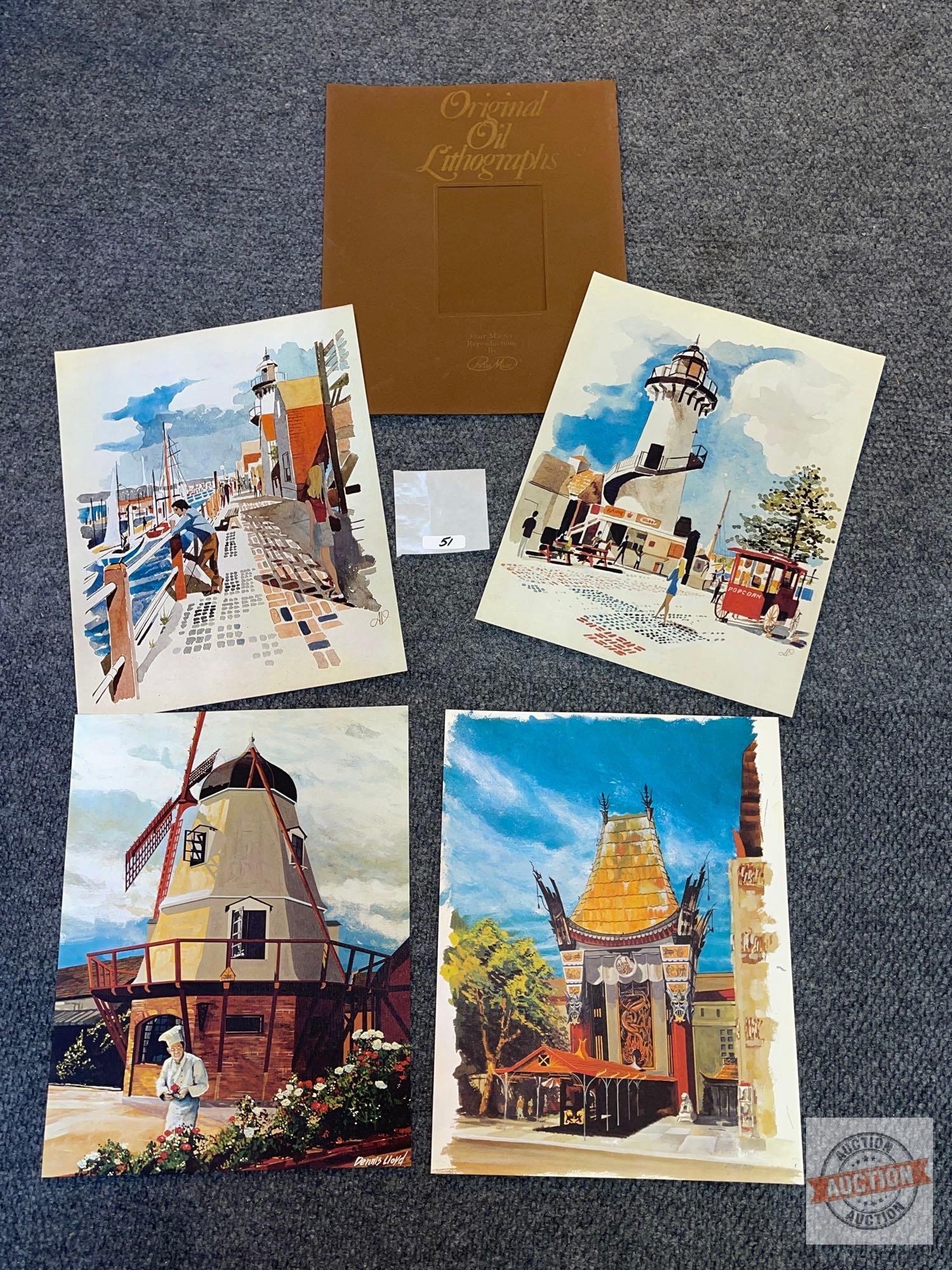 Artwork - 4 orig. oil lithographs 11x14 reproductions by Pierre Marc