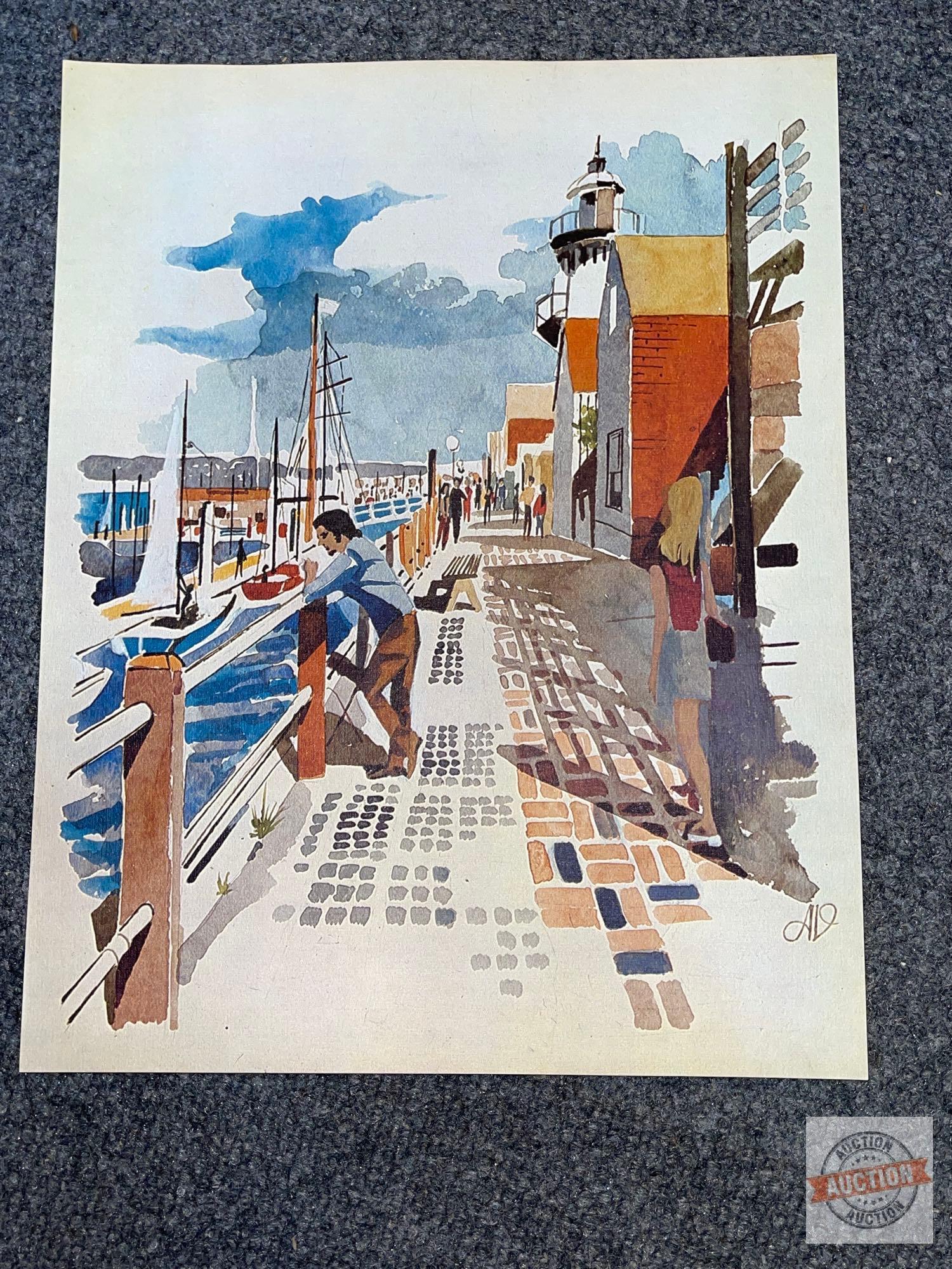 Artwork - 4 orig. oil lithographs 11x14 reproductions by Pierre Marc