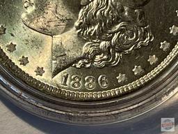 Silver Dollar - Philadelphia 1886 Uncirculated Morgan in case