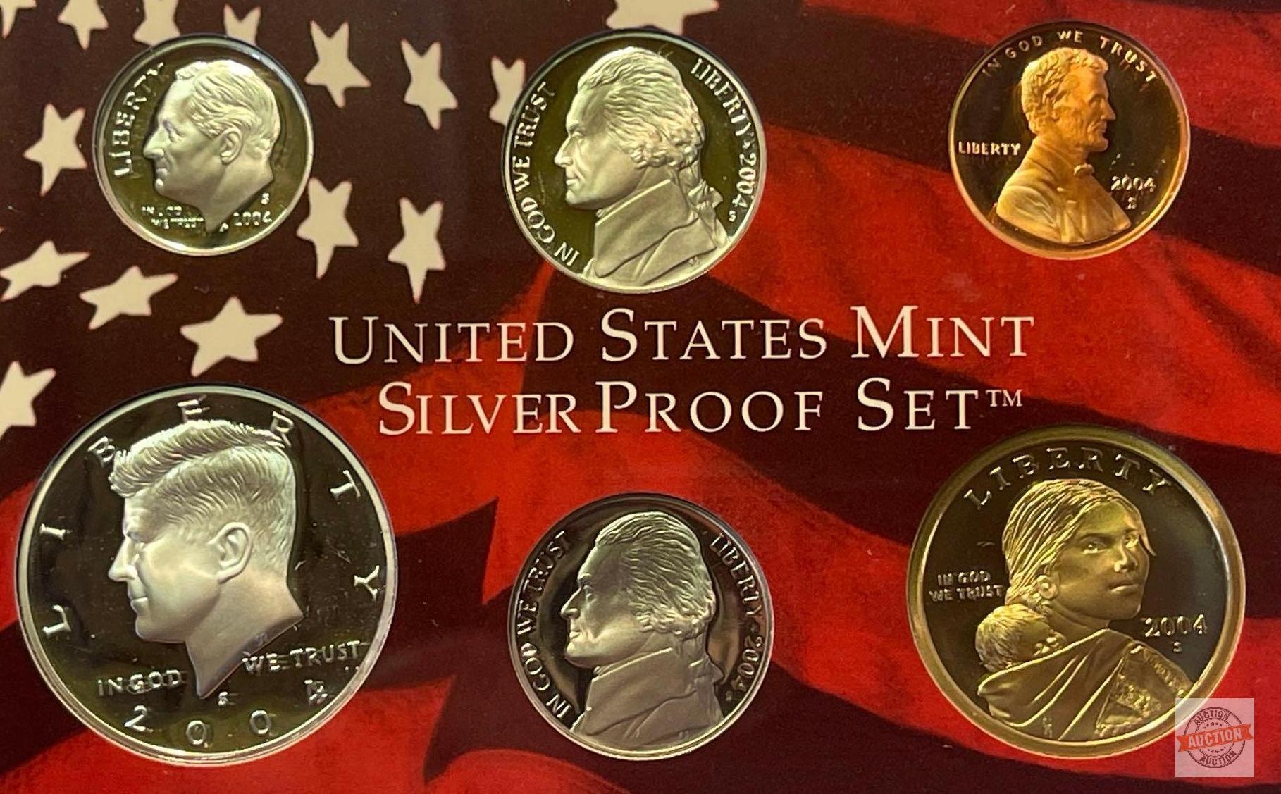 Silver - 2004s US Mint Silver Proof Set, 11 coins (7-90% silver)