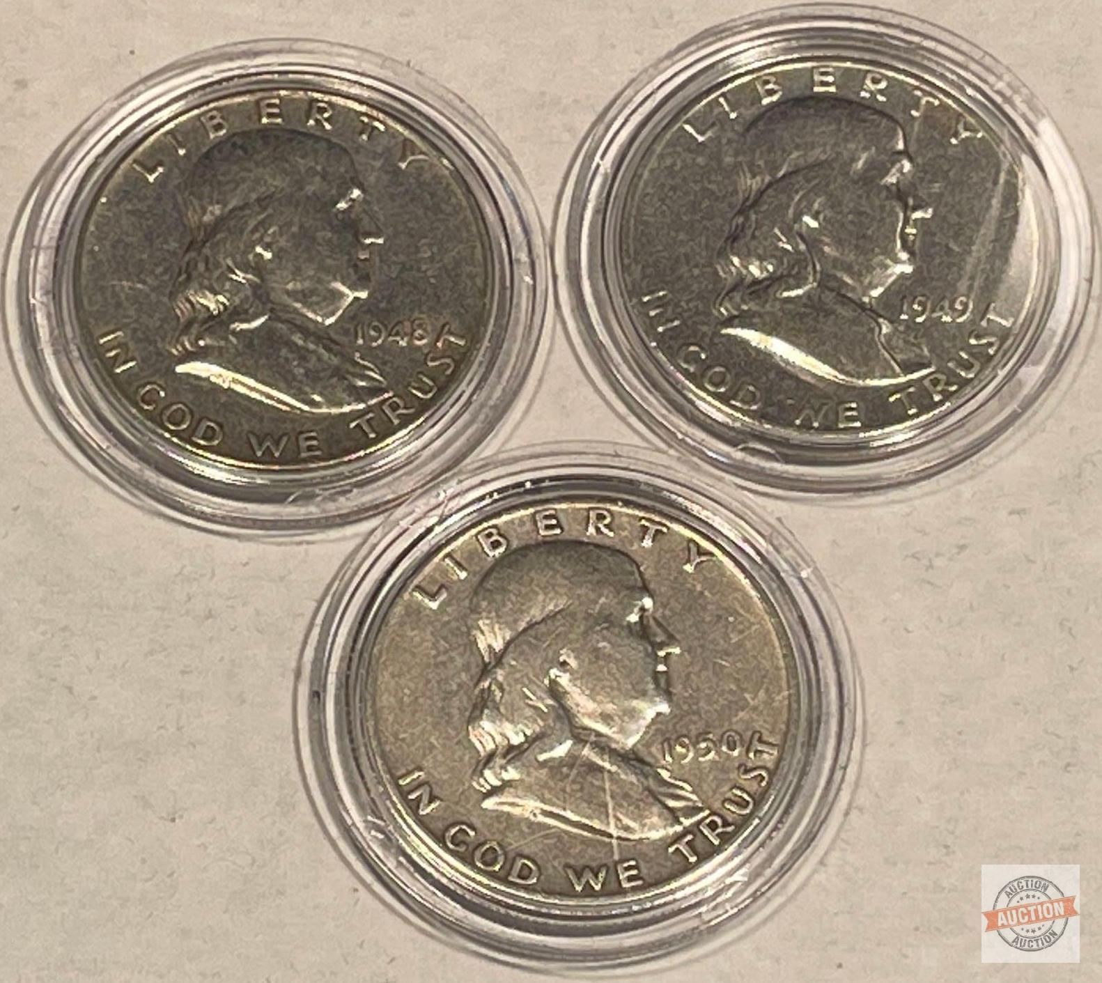 14 Benjamin Franklin Half Dollars, between 1948-1963