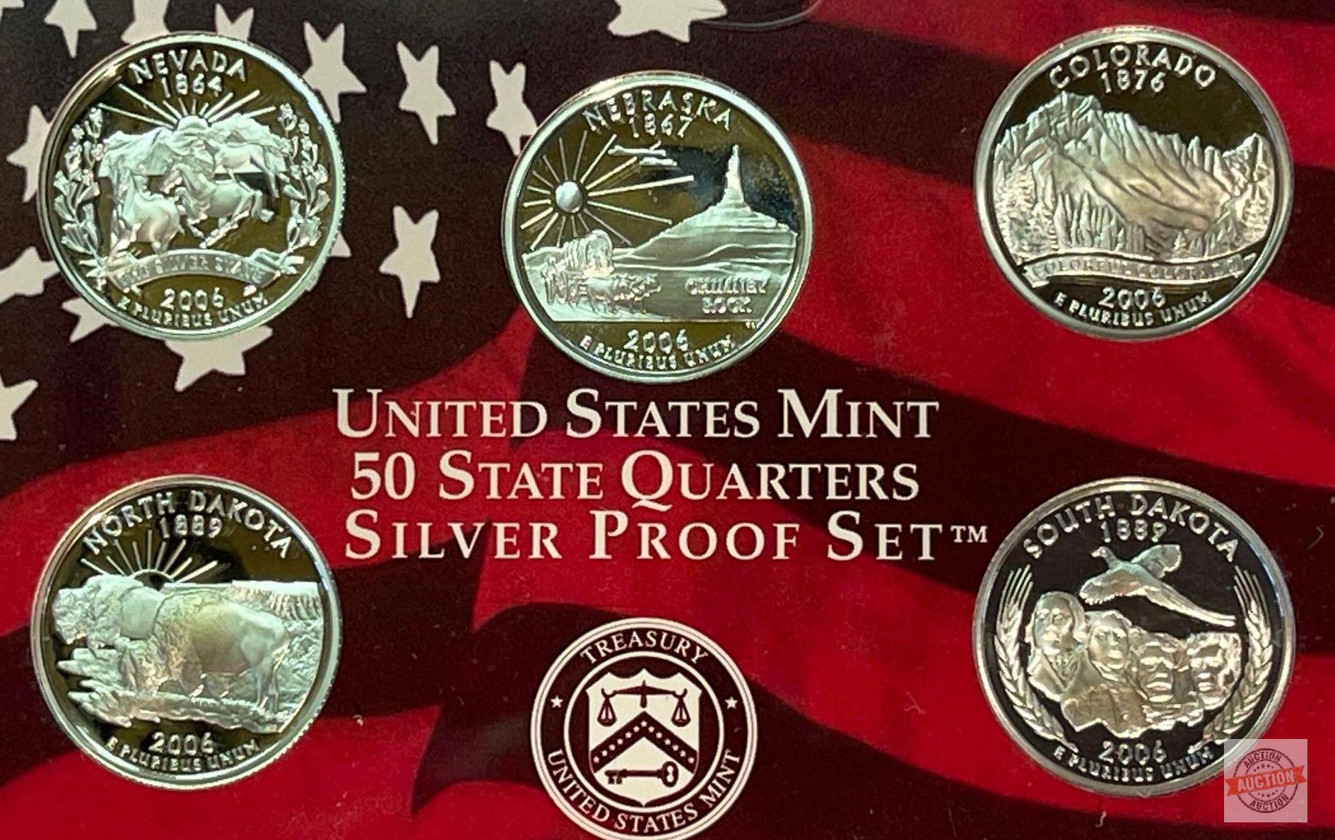 Silver - 2006s US Mint Silver Proof Set, 10 coins (7-90% silver)