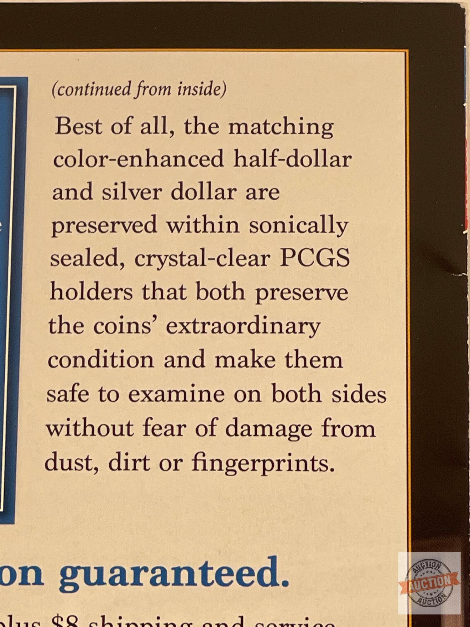 Silver Dollar 2020p and Half-Dollar 2020s are "Early Issue" coins PR 70 quality, colorized & sealed