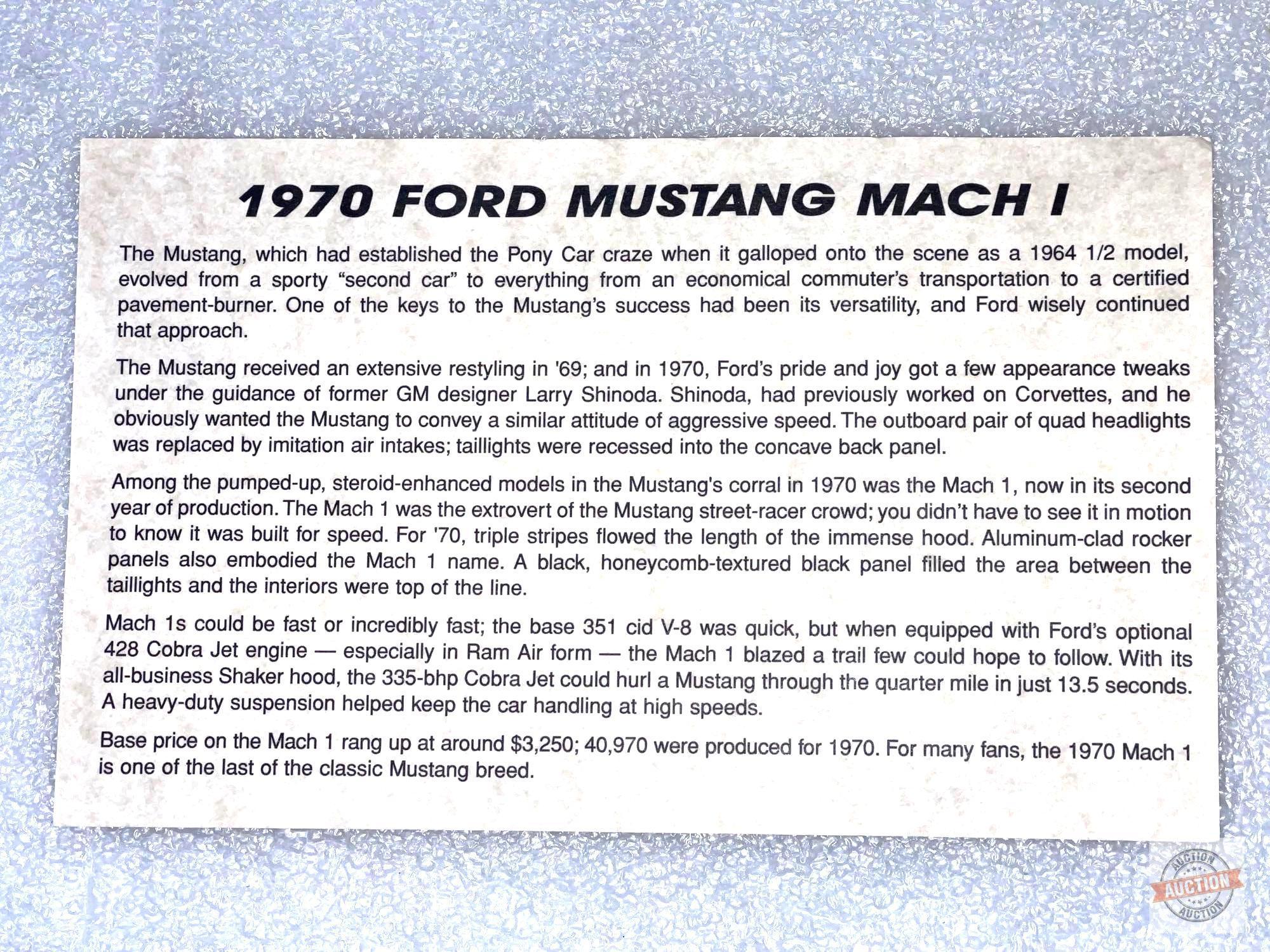 Die-cast Models - 1970 Mustang MACH 1