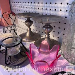 Candle holders - metal, glass, art glass etc., 14 ct