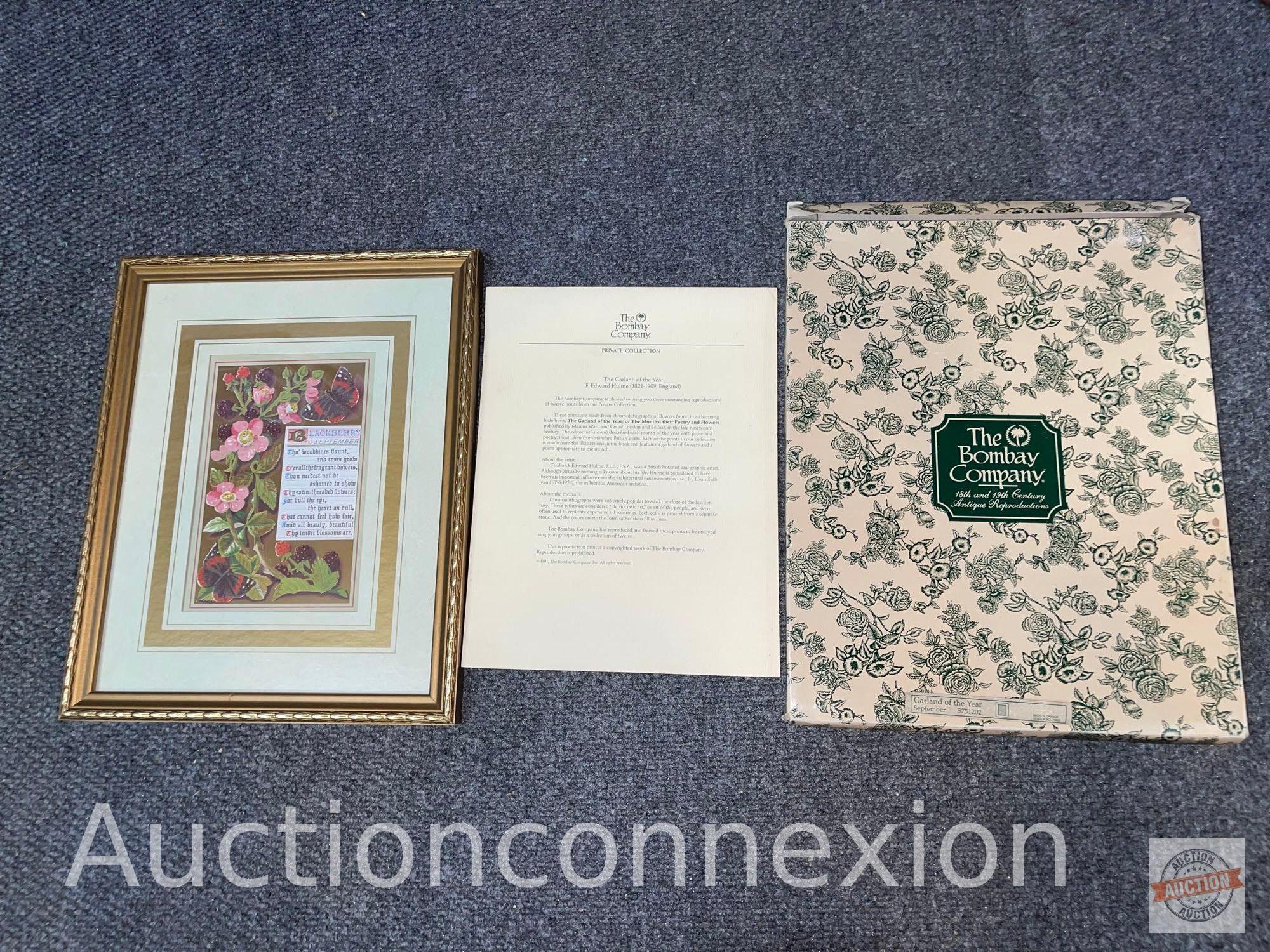 9x's the money - The Bombay Company "Garland of the Year" Chromolithographs