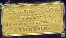 Lockbox - Vintage C. Chubb & Son, St. Paul's Churchyard, London, 7.25"wx4.75"dx3"h, swivel handle, i