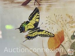 Artwork - 2 Butterfly / floral motif prints by F. Massa