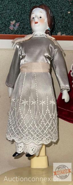 Dolls - 4 Porcelain, 8"h and 9.5"h