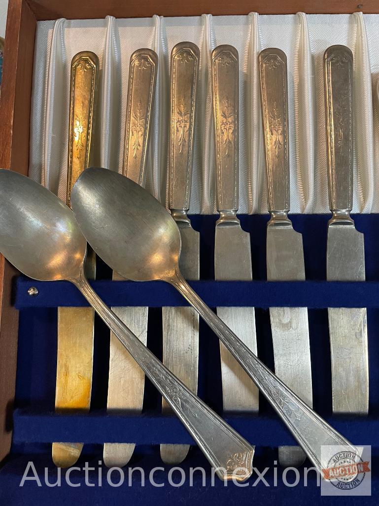 Vintage Flatware and chest, 1940's pattern