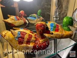 2 Imported duck decoy decor, colorful