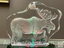 Shayrich etched crystal sculpture, Moose