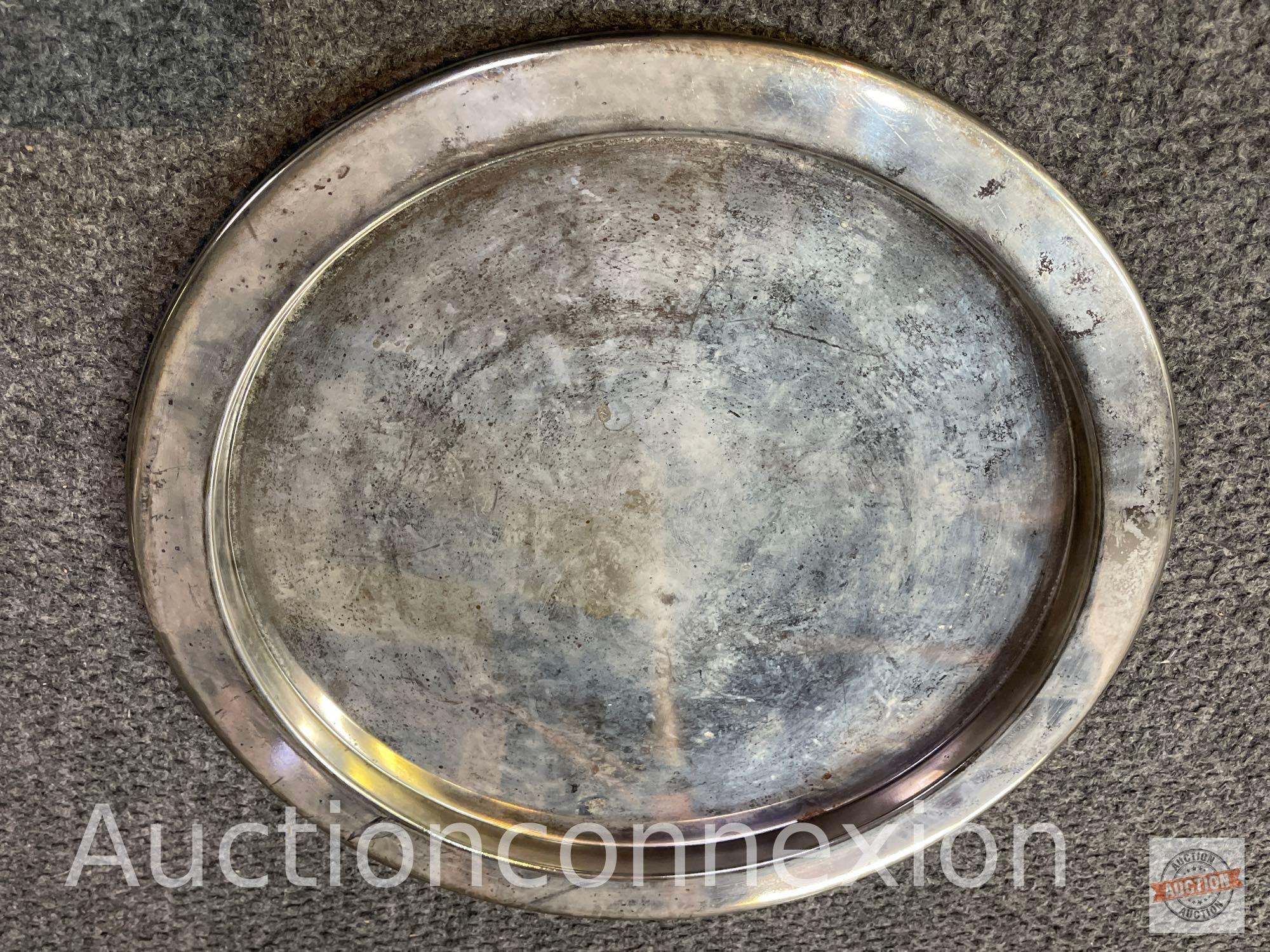 Metal ware - serving ware and platters etc. 8 items