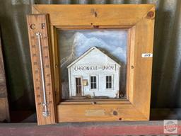 Garden Decor - Thermometer and 3-D picture