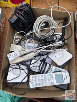 V-Tech telephones, Cosmo Electric clock and misc. cords