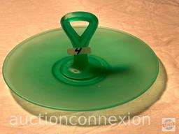 Glassware - Green satin glass server