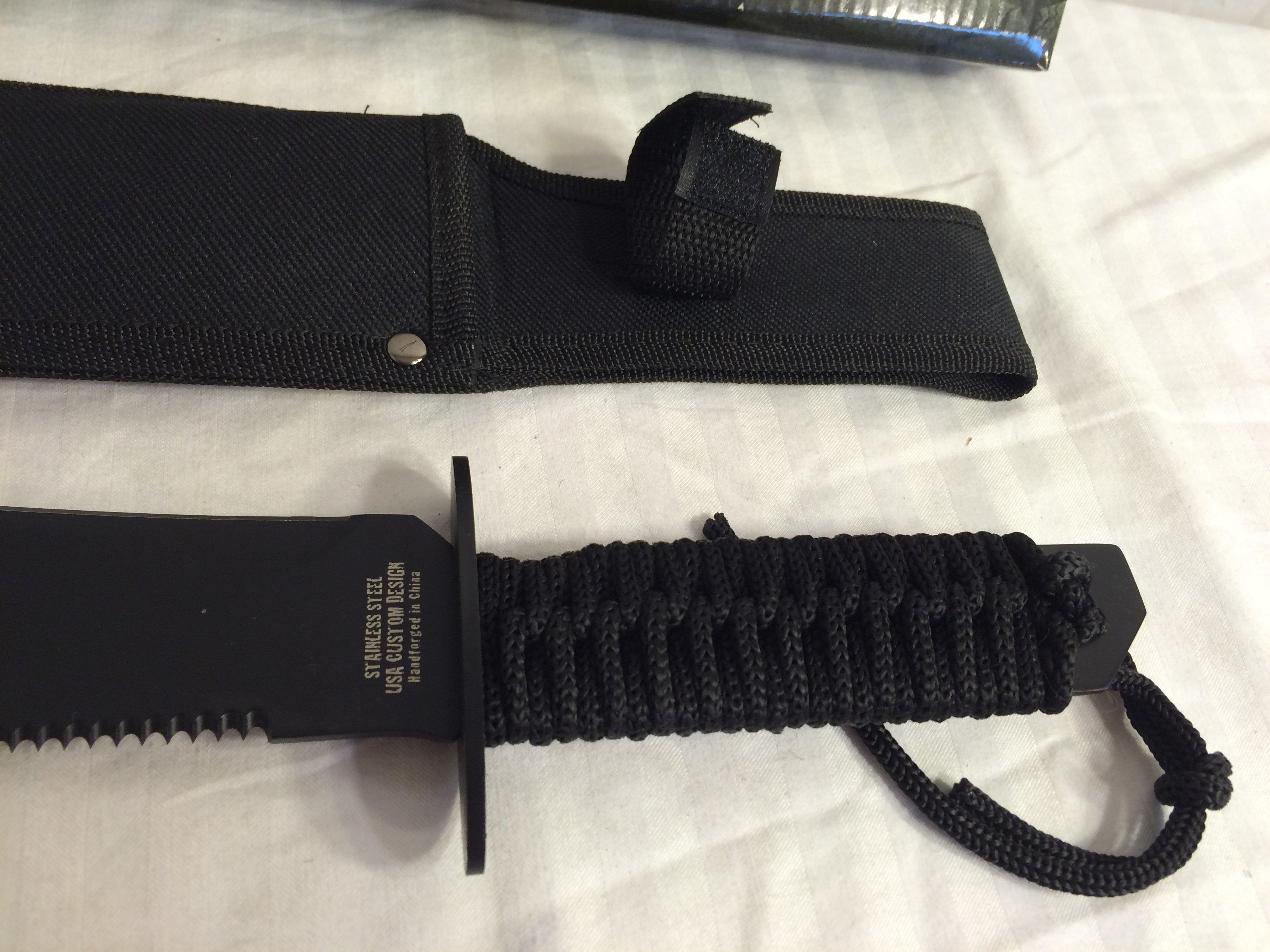 Collector NIP Master Cutlery Survivor Stainless Steel Knife #HK-6784 17" Long By 4" Box Size.