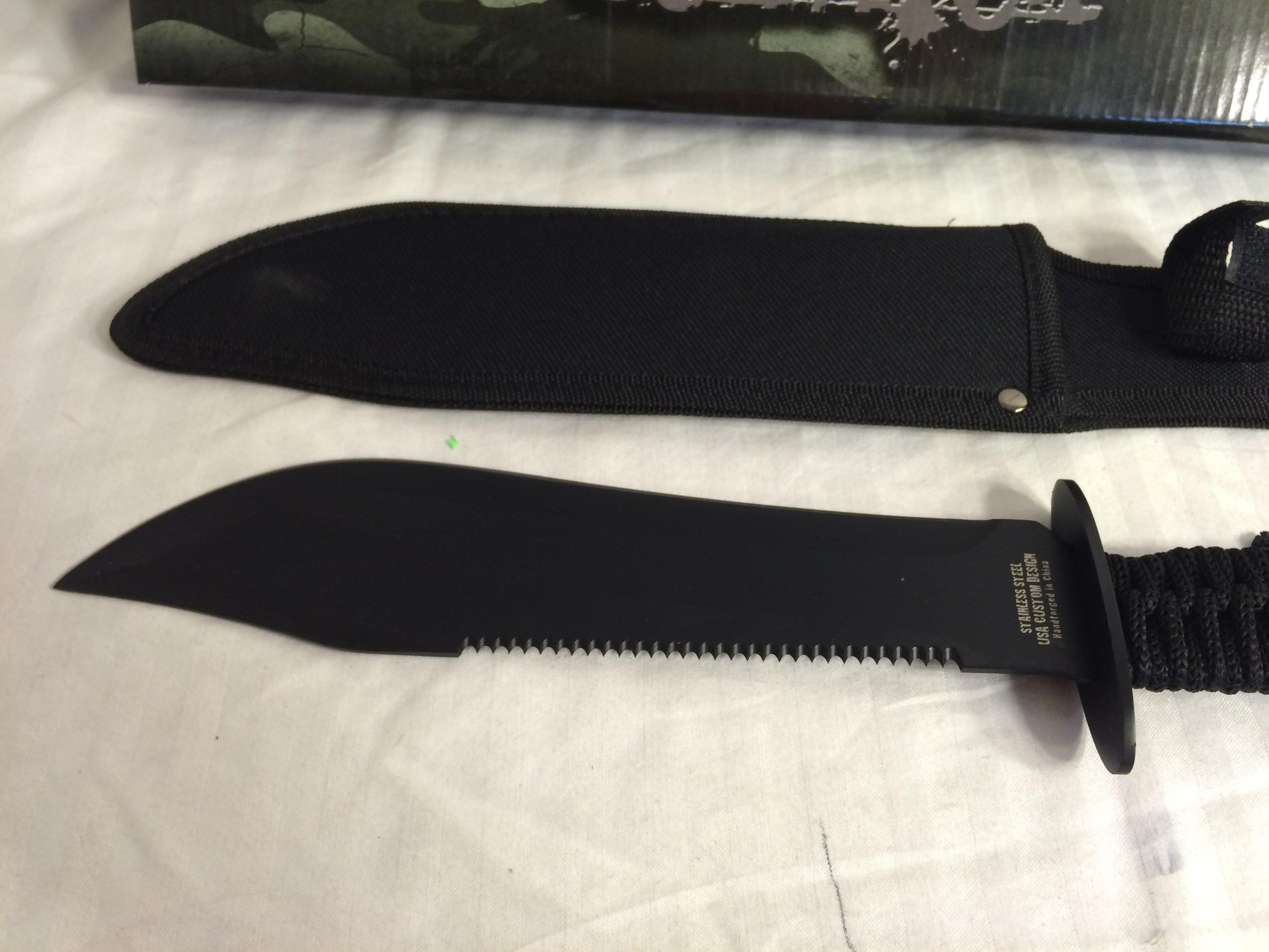 Collector NIP Master Cutlery Survivor Stainless Steel Knife #HK-6784 17" Long By 4" Box Size.